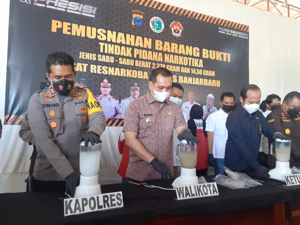 Sabu Senilai Rp 3,8 Miliar Diblender Polres Banjarbaru
