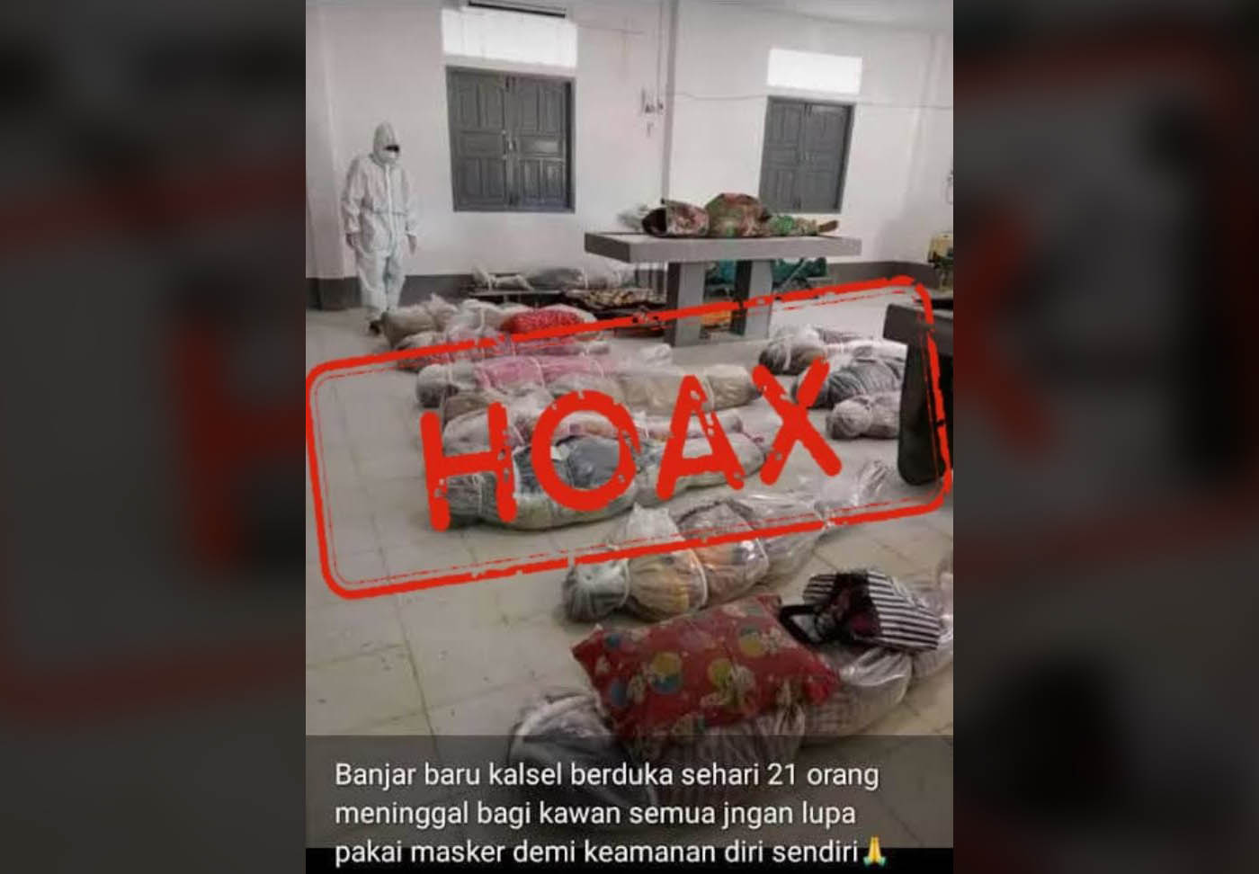 Hoax, Viral Foto Mayat Berjejer di Banjarbaru