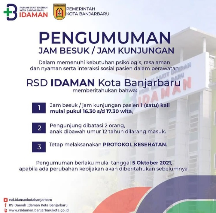 Jam Besuk Pasien RSDI Banjarbaru Kembali Dibuka