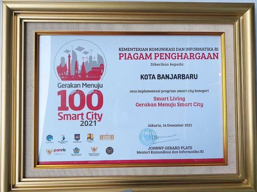 Program Smart City Sukses, Banjarbaru Raih Penghargaan dari Menkominfo RI